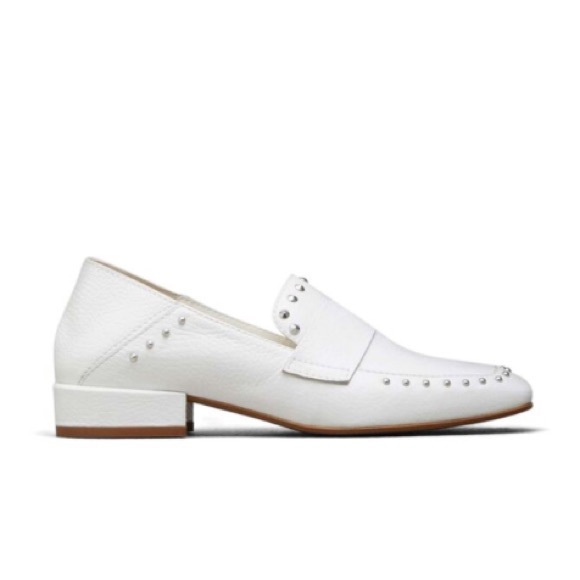 KENNETH COLE WHITE LEATHER STUD LOAFER - Picture 1 of 4